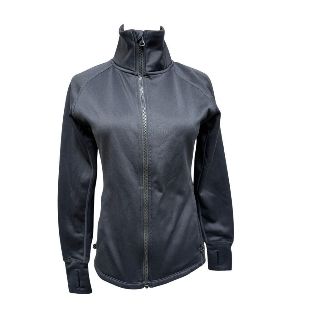 "STOIC" Women's Zip Up Fleece Jacket‎ SZ S Holes For Thumbs Running Jogger Gym